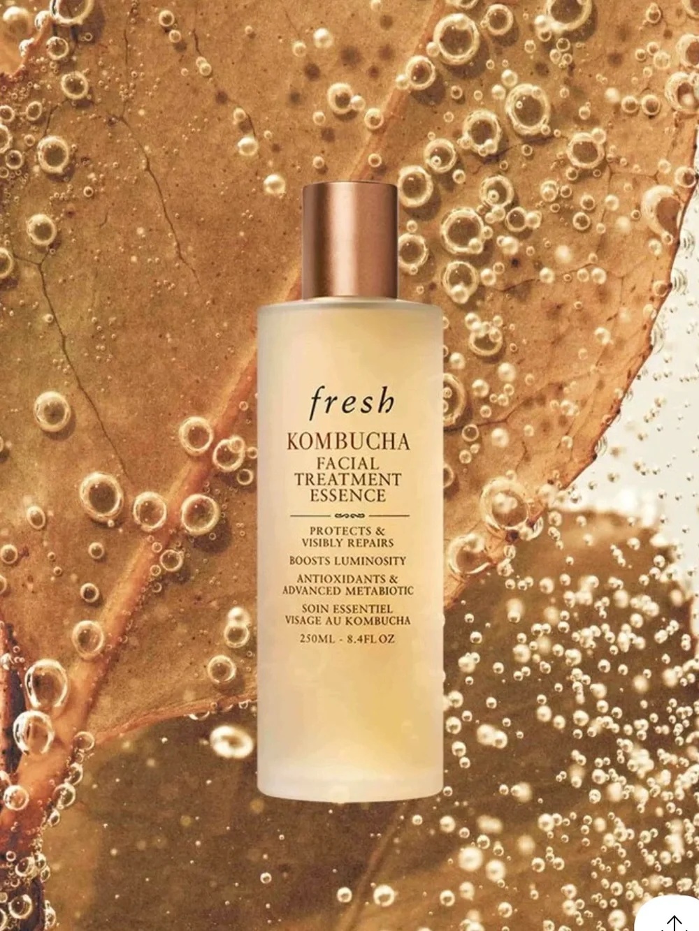 fresh Kombucha Facial Treatment Essence - Golden Clear Bottle jumbo size- 250ML